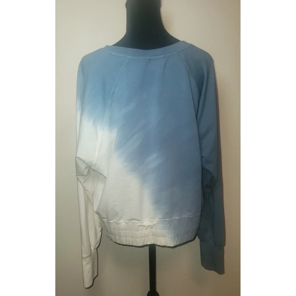 Joy Lab Sweatshirt with Waistband Blue and White - Picture 4 of 9